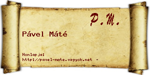 Pável Máté névjegykártya