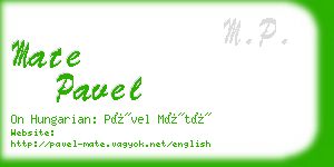 mate pavel business card